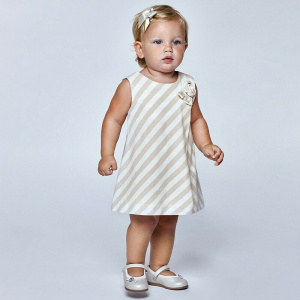 Mayoral Baby Φόρεμα Με Ρίγες Μακό Μπεζ  (21-01964-072)