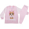 Eleten Πυζάμα Χειμωνιάτικη Βαμβακερή για Κορίτσι Cute Puppy σε Ροζ με Ρίγα  (69154-0-223)