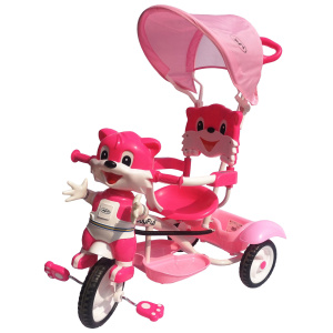 Παιδικό Τρίκυκλο Ποδήλατο Ροζ Σκυλάκι Με Τεντα Και Καλαθι  (709-2 A-03/A-06)