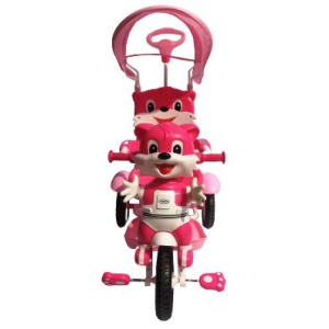 Παιδικό Τρίκυκλο Ποδήλατο Ροζ Σκυλάκι Με Τεντα Και Καλαθι  (709-2 A-03/A-06)