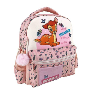 Τσάντα Νηπιαγωγείου 27Χ10Χ31 2 Θήκες 3D Soft Bambi Ροζ  (000562970)