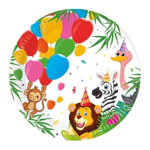 Party Πιάτα Μεγάλα Decorata Jungle Ballonos  23εκ 8 Τμχ  (93779)
