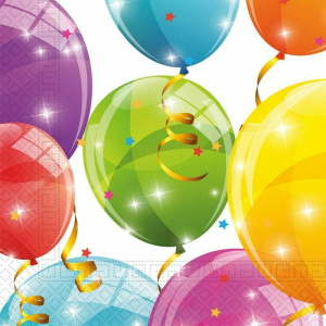 Party Χαρτοπετσέτες Kokliko 33X33εκ Sparkling Balloons  (88150)