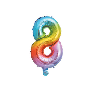 Party Μπαλόνι Decoiation Numeral Foil Balloons Νούμερο 8 35εκ Πολύχρωμο  (92731)