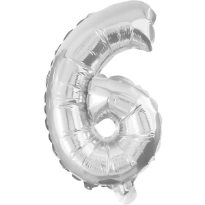 Party Μπαλόνι Decoiation Numeral Foil Ballons Νούμερο 6 85εκ Ασημί  (91200)
