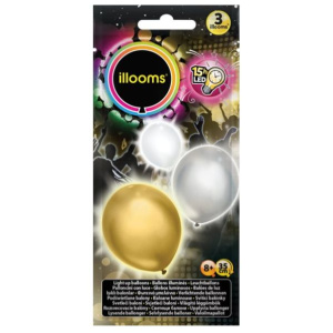 Illooms 3 Pack Gold, Silver, White  (LLM21000)