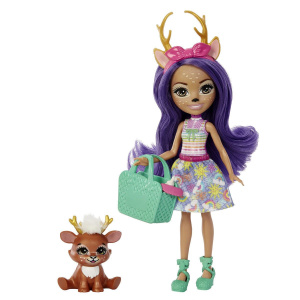Enchantimals Baby Best Friends Κούκλα Kαι Ζωάκια Φιλαράκια Με Εκπλήξεις Danessa Deer And Sprint  (HLK84)