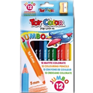 Ξυλομπογιες Toy Color Jumbo 12 Χρωματα Και Δωρο Ξυστρα  (220.063)