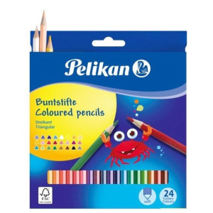 Pelikan Ξυλομπογιες Λεπτες Τριγωνικες 24 Χρωματα  (700122)