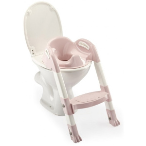 Thermobaby Παιδικό Κάθισμα Τουαλέτας Kidyloo με Σκληρή Επιφάνεια, Χερούλια και Σκαλοπάτι Ροζ  (TH1725PP)