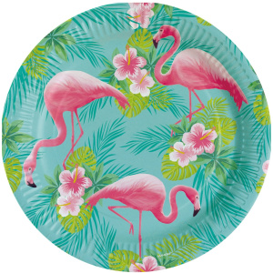 Party Πιατα Μεγαλα Flamingo 23Εκ. Συσκευασια 8 Τμχ  (Μ9903325)