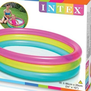 Intex Πισίνα Φουσκωτή Rainbow Baby Pool  (57104)
