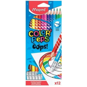 Maped Ξυλομπογιές Color Peps Oops Με Γόμα 12 Χρώματα  (832812)