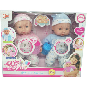 Κούκλες Μωρά Baby May May 2 Κούκλες Με Μπιμπερό 28 εκ.  (MKL412331)