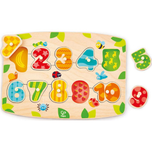 Hape Happy Puzzles Ξύλινο Παζλ Peg Νούμερα  (E1404A)