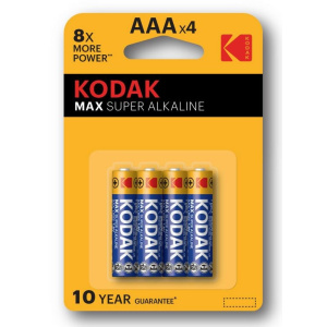 4 Kodak Max Alkaine Super AAA Lr03 Batterien Blister 1.5v  (1001568)