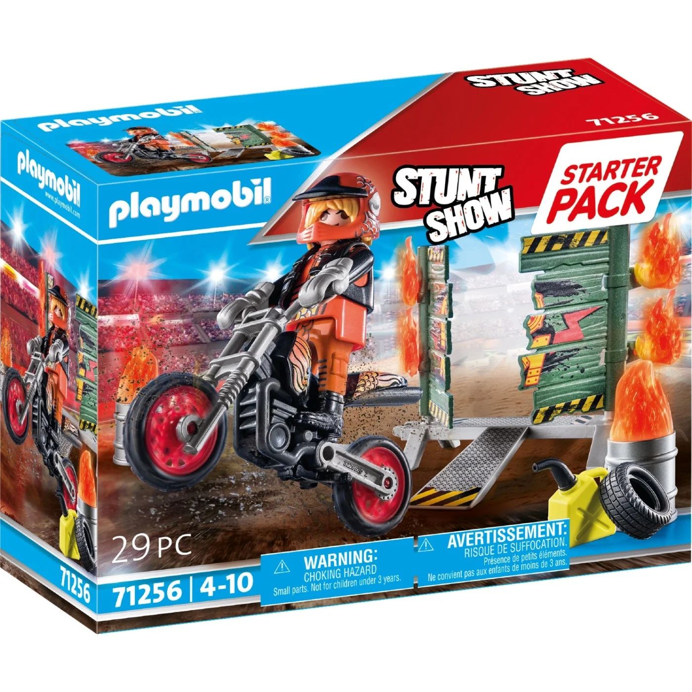 Playmobil Starter Pack Stunt Show Ακροβατικά Με Μηχανή Motocross  (71256)