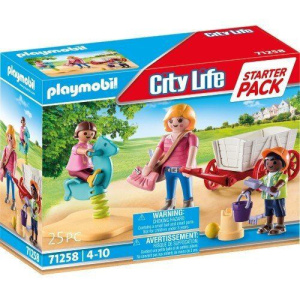 Playmobil Starter Pack Νηπιαγωγός Με Παιδάκια Και Καροτσάκι  (71258)