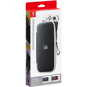 Nintendo Switch Carrying Case and Screen Protector (Black/White)  (ACC.NSW-0044)
