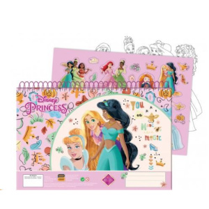 Gim Μπλοκ Ζωγραφικής A4 23x33 40 Φύλλα και Stickers Princess  (331-50416)