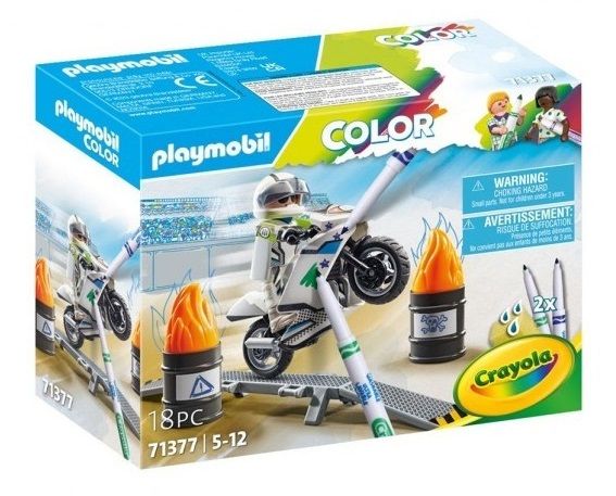 Playmobil Color Μοτοσικλέτα Με Οδηγό  (71377)