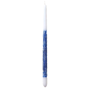 Λαμπάδα Απλή Διακοσμητική Λευκή-Μπλε  (22-04544)