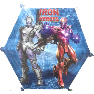 Χαρταετός Σούπερ 1Μ Πλαστικός Με Χάρτινη Χρωματιστή Ουρά Iron Heroes  (100-5)