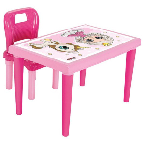 Pilsan σετ Τραπέζι με 1 Καρέκλα Ροζ  (03-516)