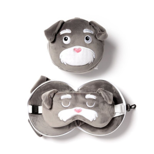 Puckator Relaxeazzz Plush Μαξιλάρι Ταξιδιού-Μάσκα Ματιών Dog Squat  (CUSH255)