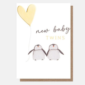 Ευχετήρια Κάρτα Baby Twins Πιγκουινάκια  (CRC038)