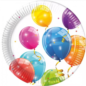 Party Πιατα Μεσαία Χάρτινα Sparklin Balloons 20 εκ. 8 τμχ  (93483)