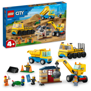 LEGO City Φορτηγά Οικοδομηκών Υλικών Και Γεράνος με Μπάλα Κατεδάφισης  (60391)