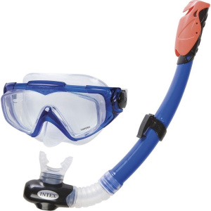 Intex Σετ Μάσκα  Κολύμβησης Με Αναπνευστήρα Silicone Aqua Sports  (55962)
